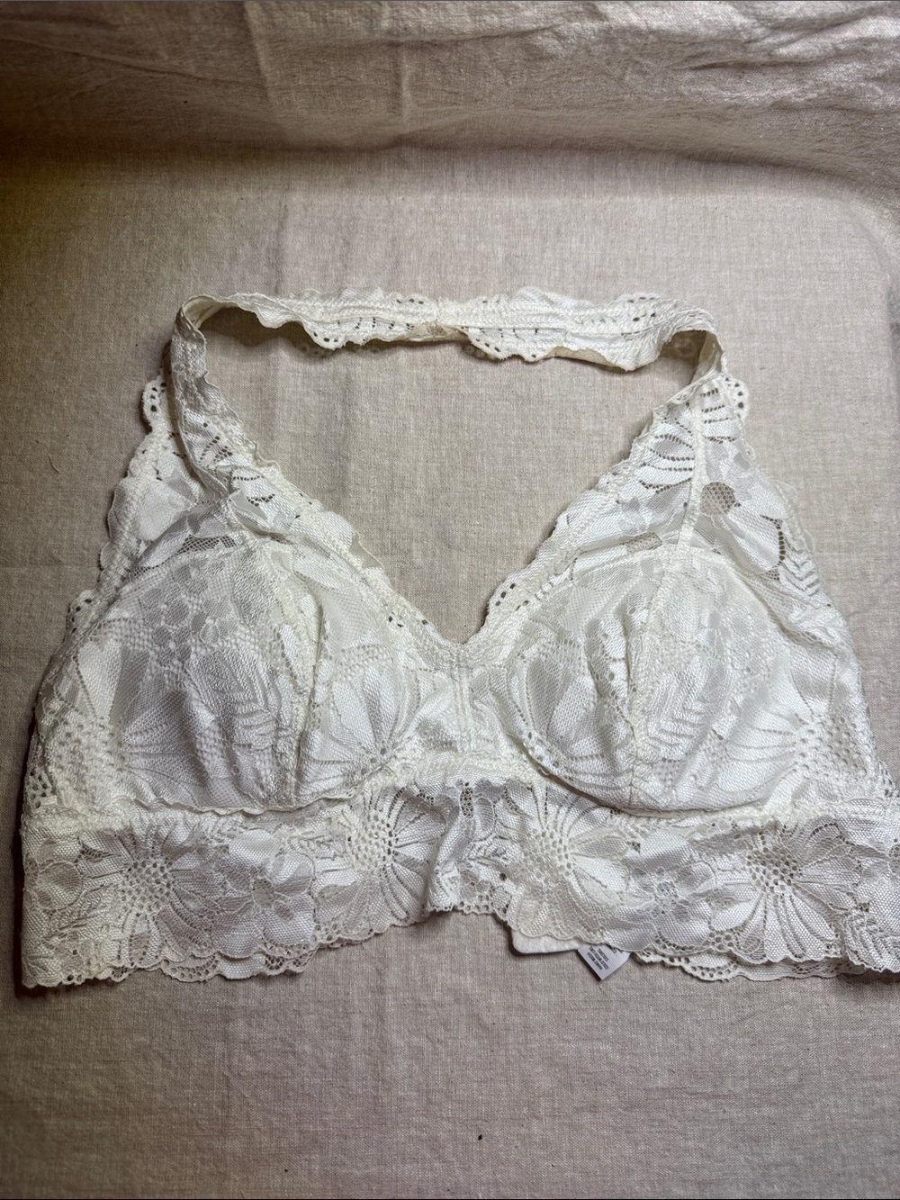 aerie White Lace Bralette Halter